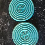 Set under flat and bottle bottom in turquoise ceramic