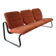 Strafor 3-seater bench, orange upholstery and sled base, 1970s.