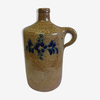 Vase en grès émaillé moucheté avec décor bleu