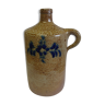 Speckled enamelled sandstone vase with blue décor