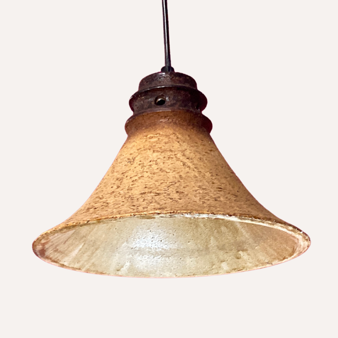 Set of 4 "cork" hanging lamps, 1960s