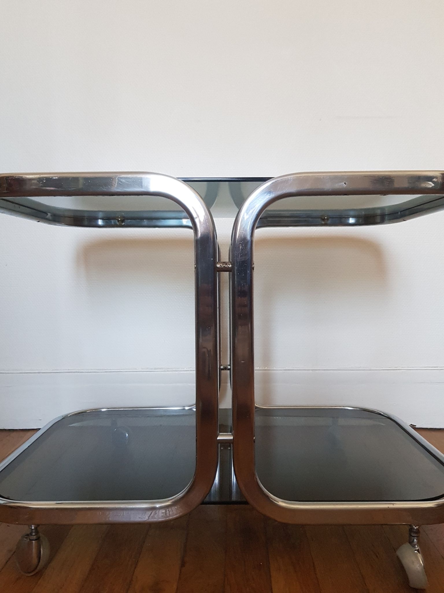 Metal and glass coffee table