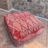 Handmade Berber Kilim pouf, floor cushion.