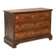 Commode ancienne baroque en noyer à 3 tiroirs, XVIIIe siècle