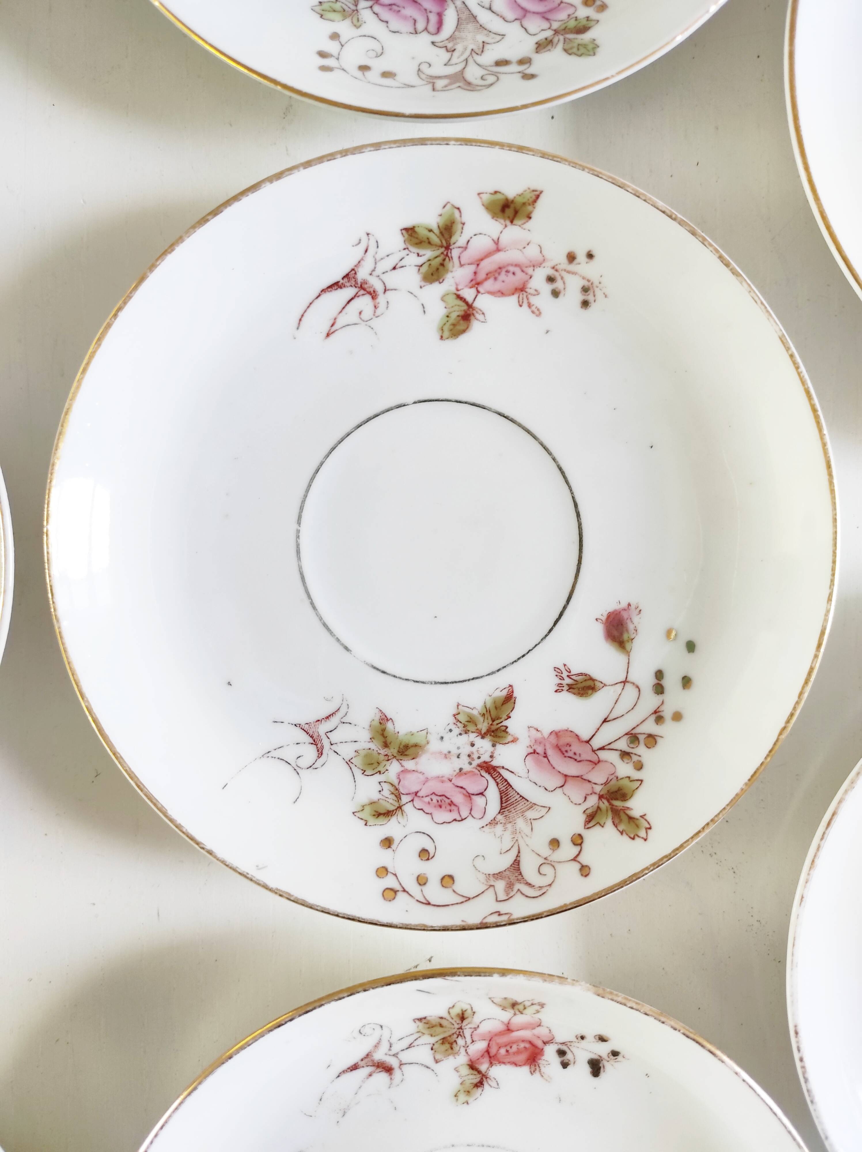 Porcelain coffee service for 8 people with bamboo handles.