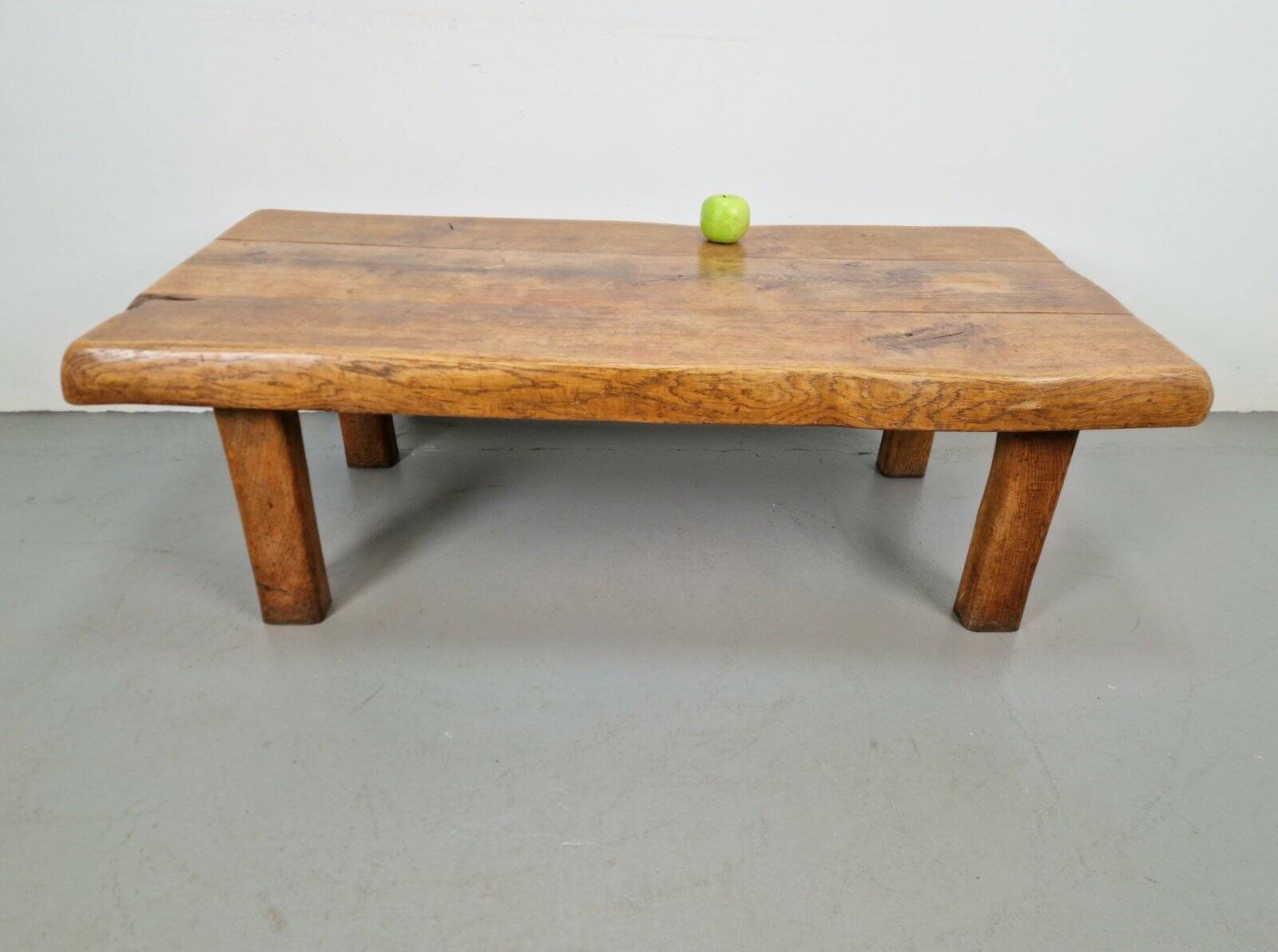 Mid-Century Brutalist Coffee Table in Oak, Spain, 1960s