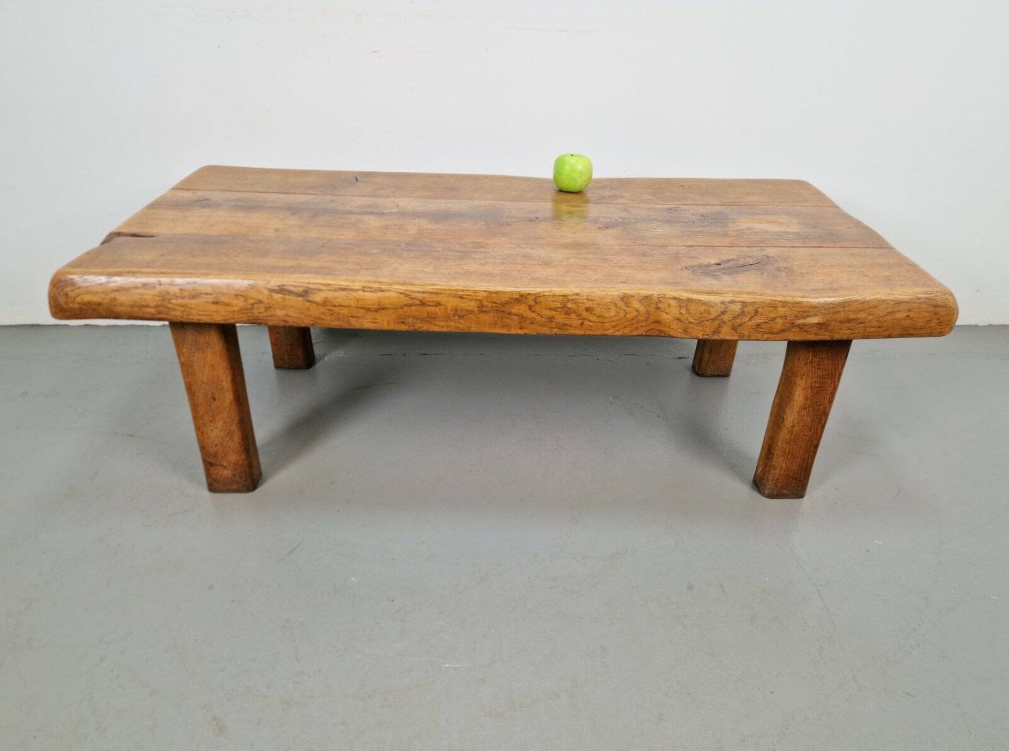 Mid-Century Brutalist Coffee Table in Oak, Spain, 1960s
