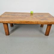 Mid-Century Brutalist Coffee Table in Oak, Spain, 1960s
