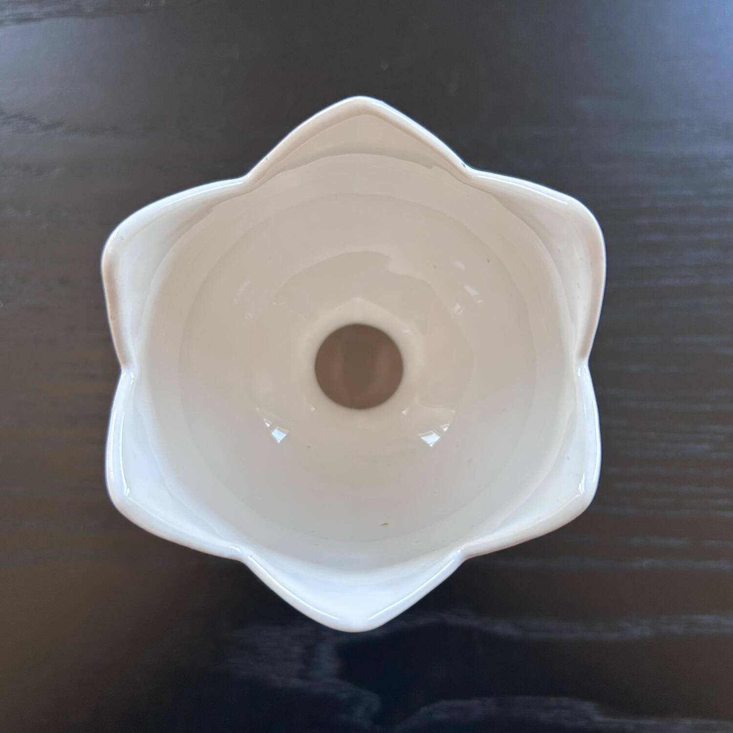 White tulip candle holder