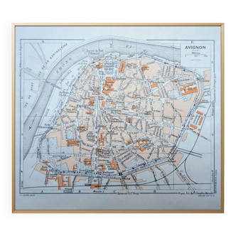 Printed in 1953, Map of Avignon, Vaucluse. Original Authentic Vintage.
