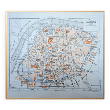 Imprimée en 1953, Carte d'Avignon, Vaucluse. Original Vintage Authentique.