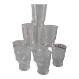 Set of 8 crystalline water glasses engraved 50s