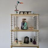 White and gold spool shelf