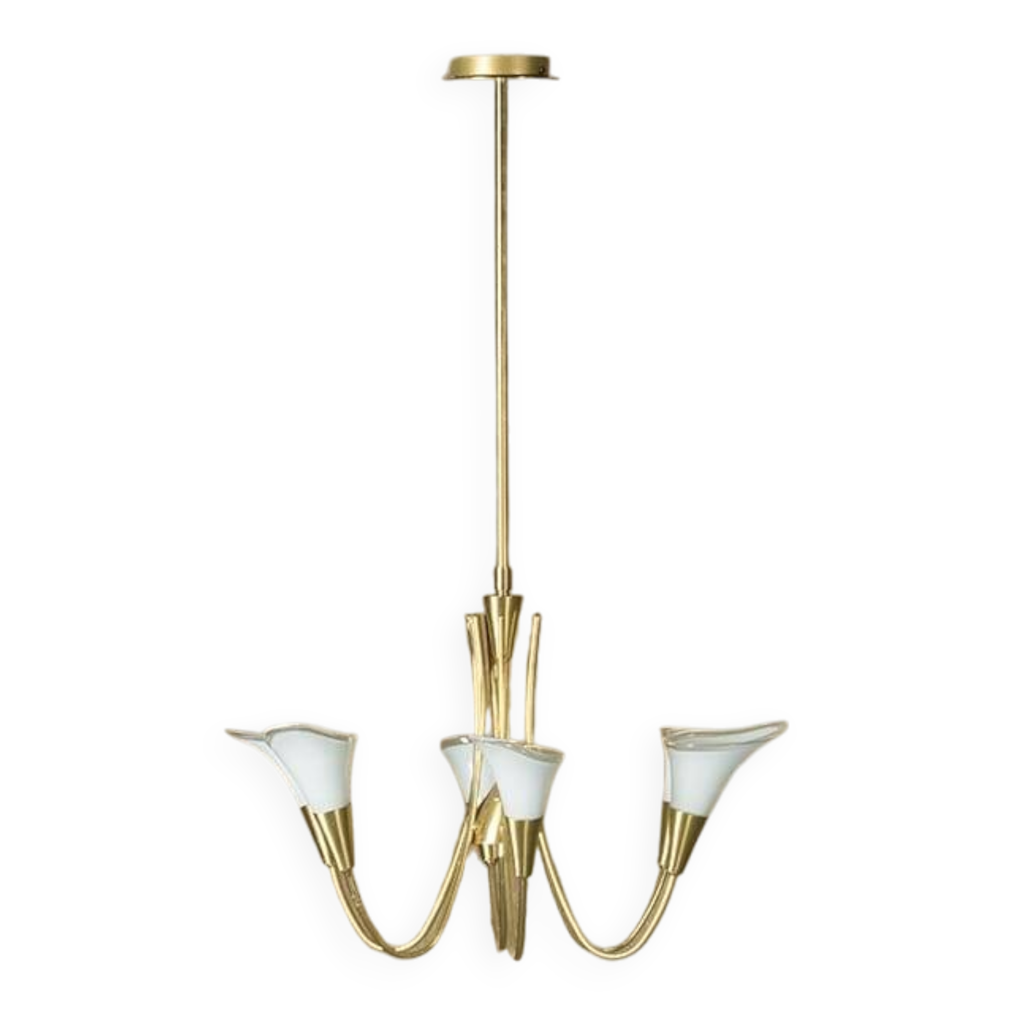 Vintage gold ceiling lamp, Italy 1970s