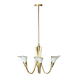 Vintage gold ceiling lamp, Italy 1970s