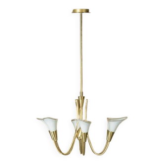Vintage gold ceiling lamp, Italy 1970s