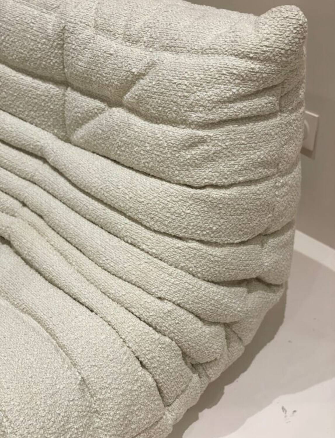 Togo Ligne Roset armchair by Michel Ducaroy in ecru bouclette