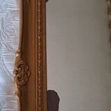 Mirror rectangular wood base and plaster moldings 1920 32x38cm