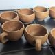 Set of 10 stoneware coffee cups