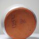 Glazed terracotta flower holder signed PB 86, vintage 1980s.