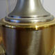 Lampe vintage, acier et laiton. Abat-jour en vessie de porc