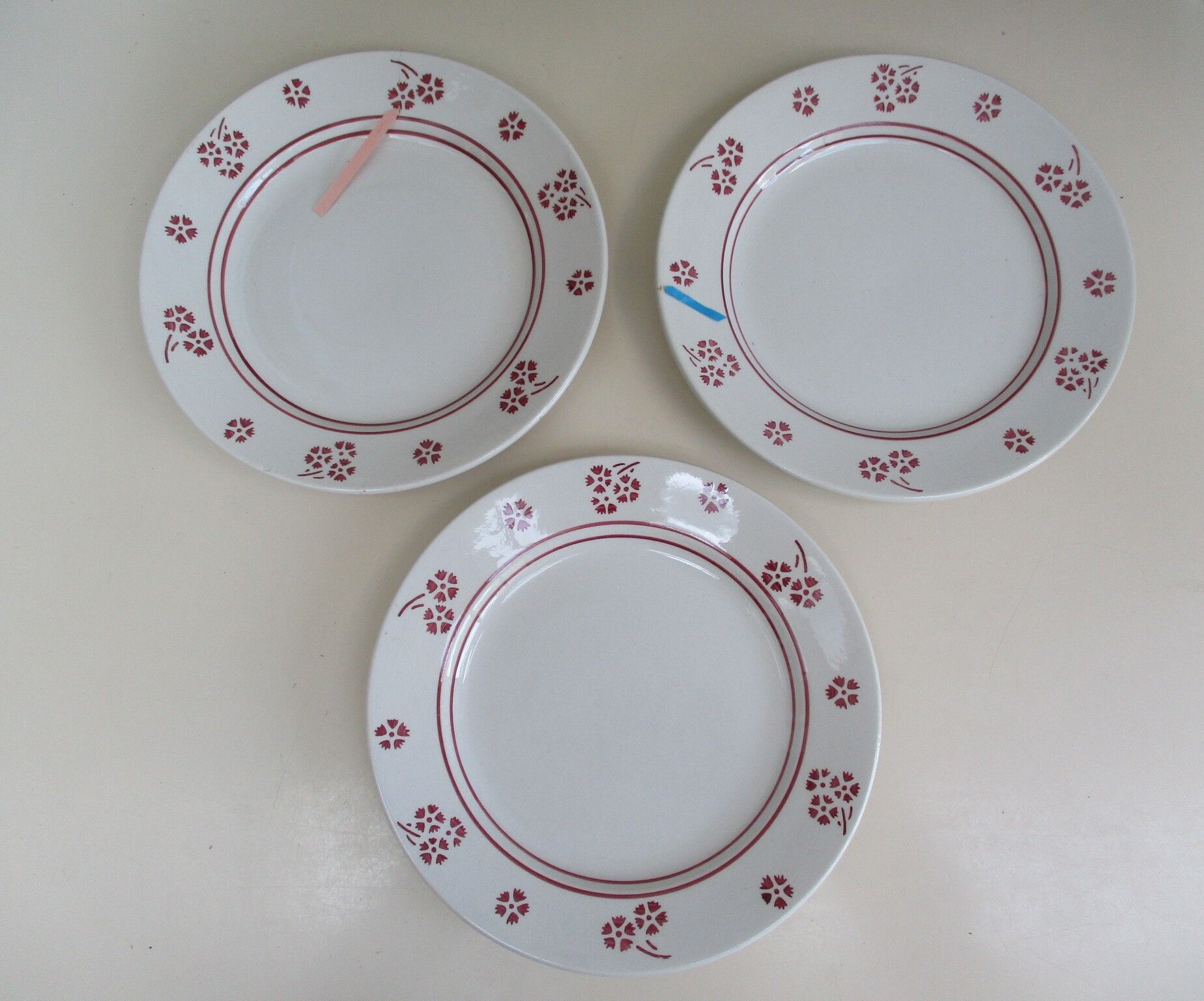 7 dessert plates in earthenware K G de Lunéville Model Danièle