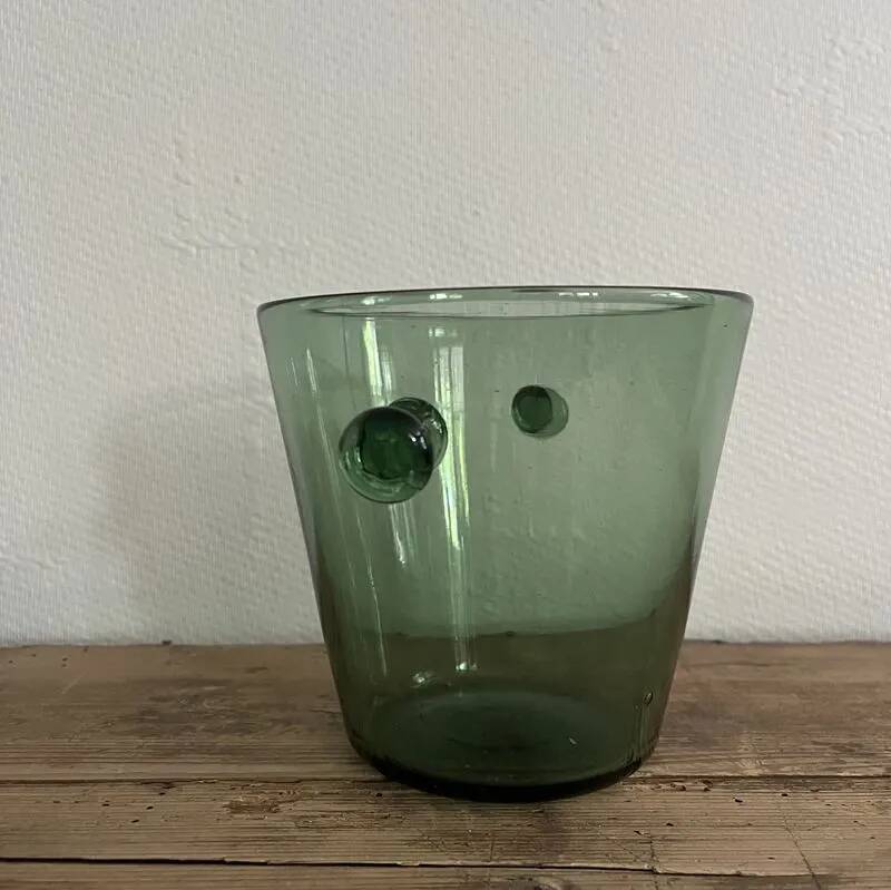 Blown glass ice bucket