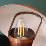 Pair of Bauhaus style mushroom lamps in copper metal.