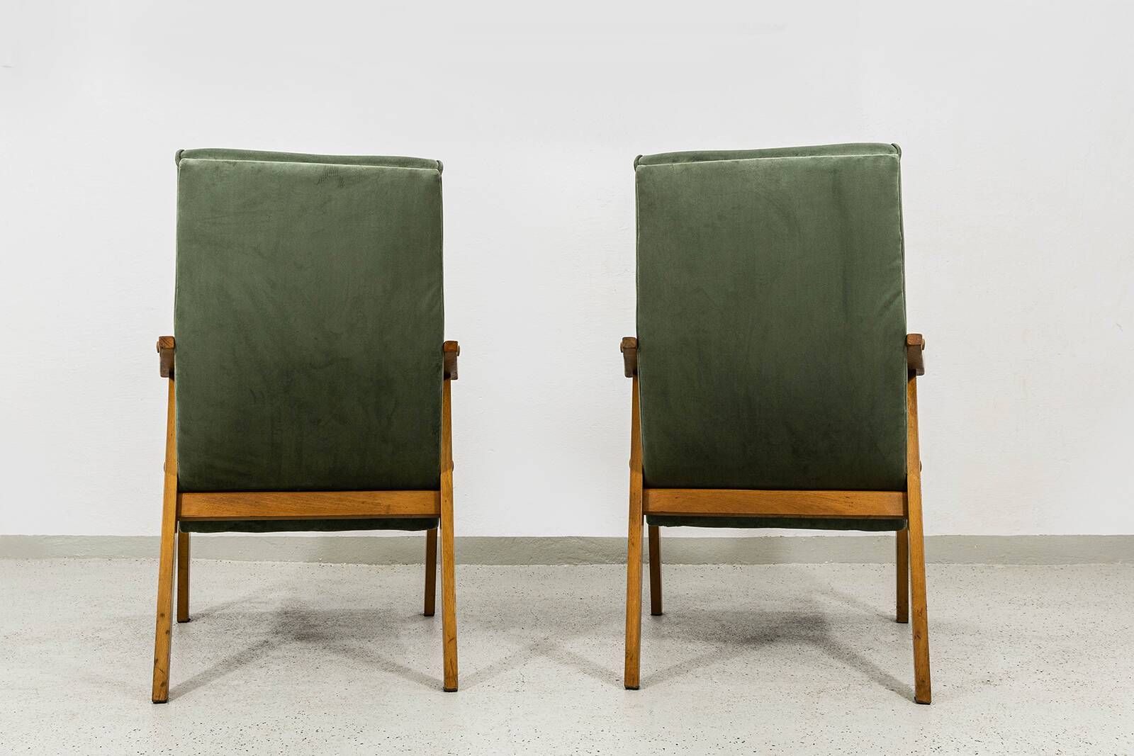 Chaises vintage par Edmund Homa Gfm 18, Pologne, années 1960, ensemble de 2