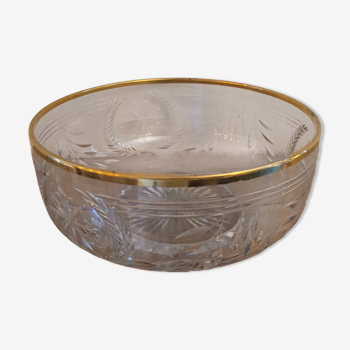 Chiseled crystal salad bowl