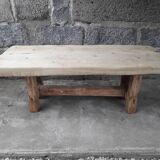 Brutalist solid oak coffee table