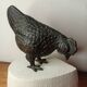 Patinated bronze hen from the Meiji period (1868-1912)