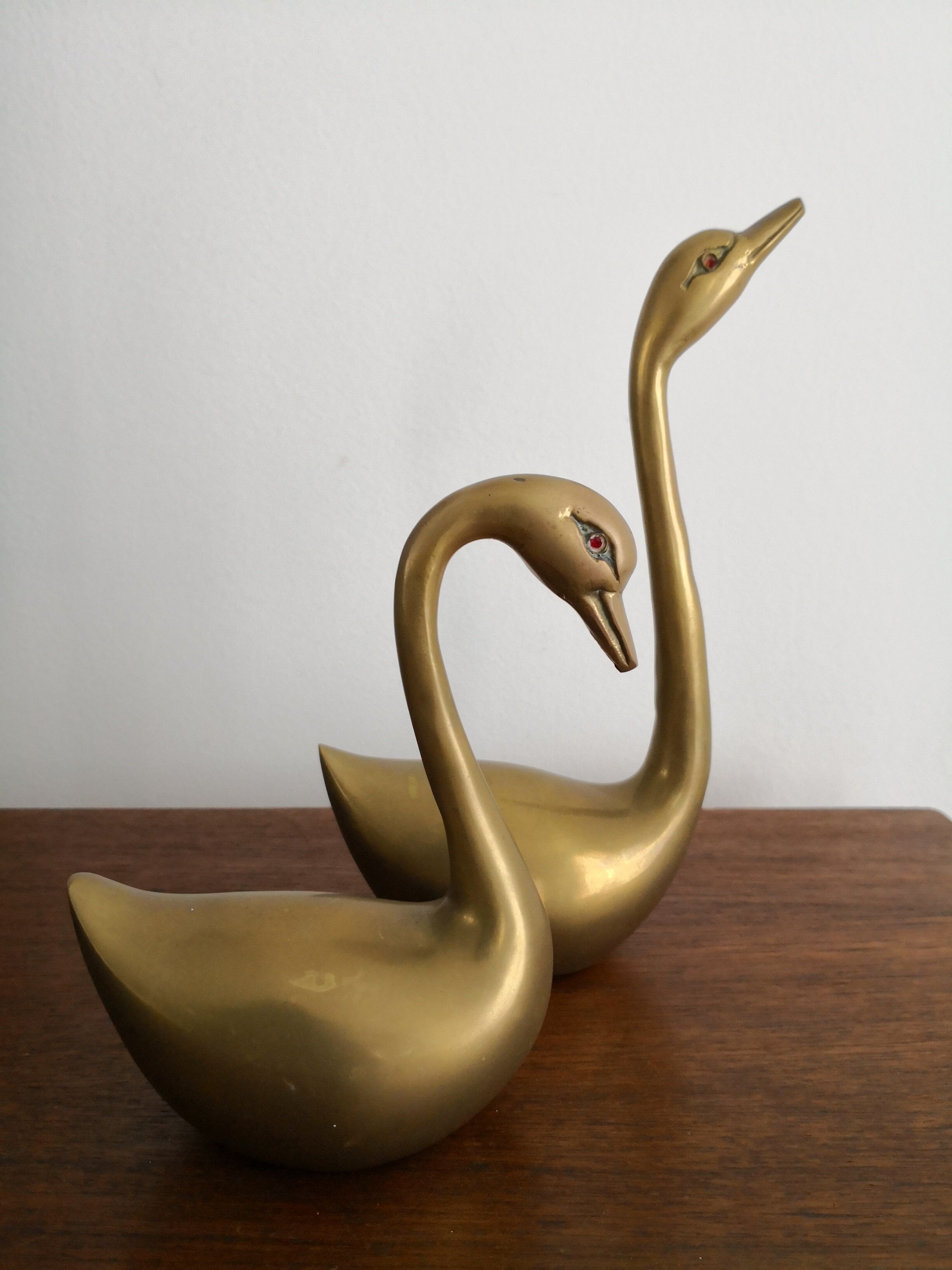 Couple ducks vintage brass