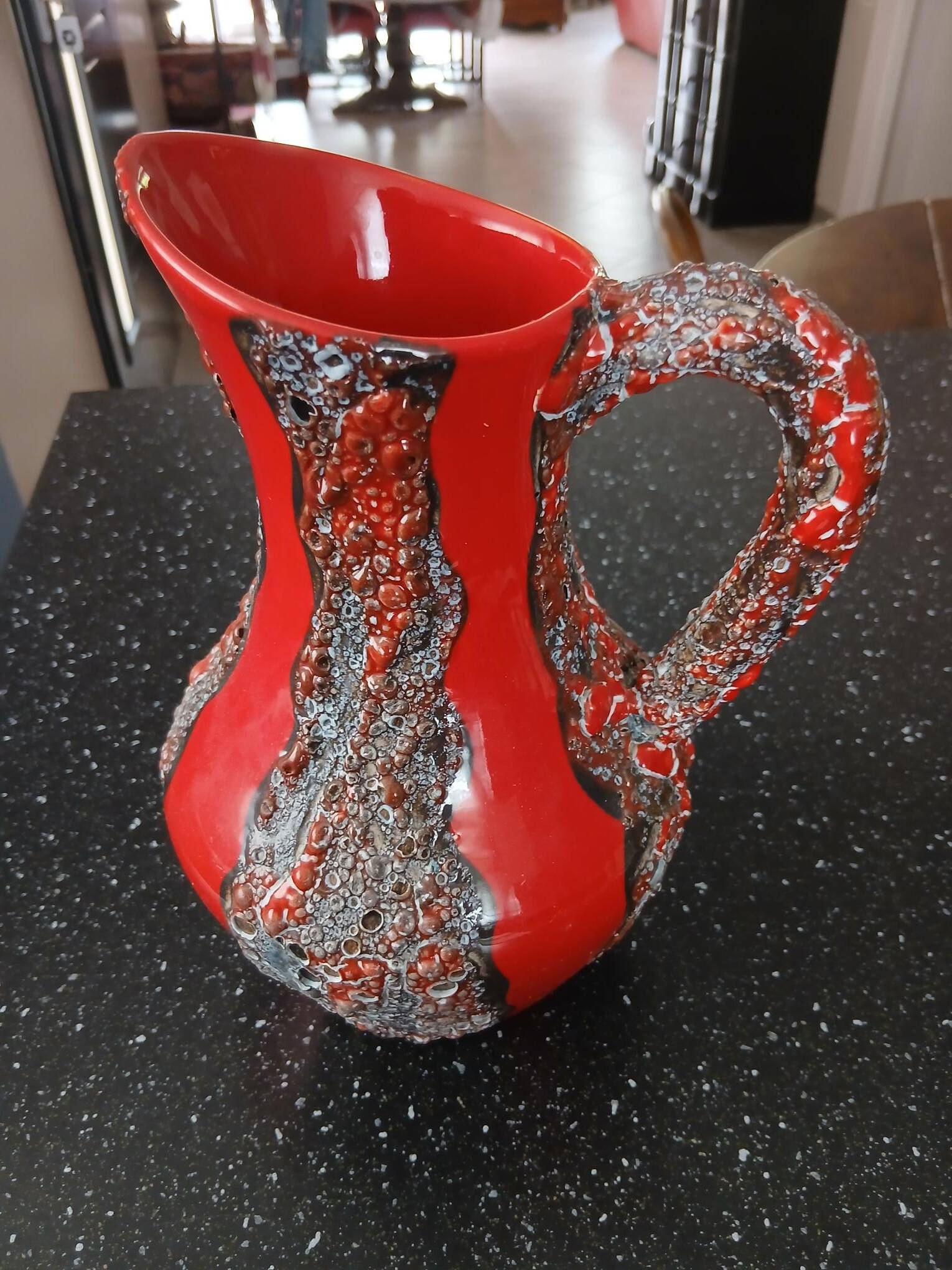 Pichet vintage "west germany pottery fat lava red"