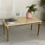 Marble and bronze coffee table