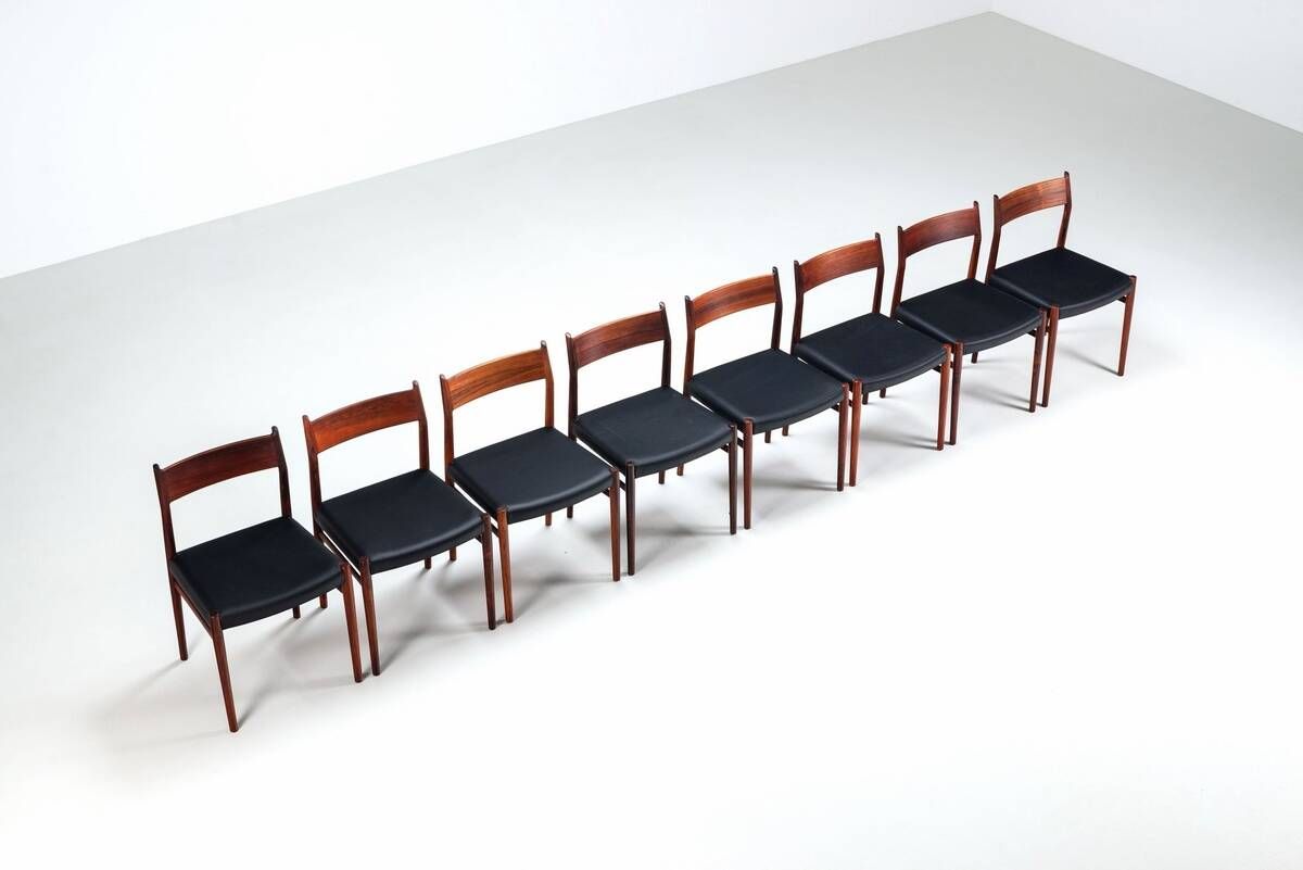Arne Vodder model 418 dining chairs in rosewood Sibast Mobler Denmark 1960