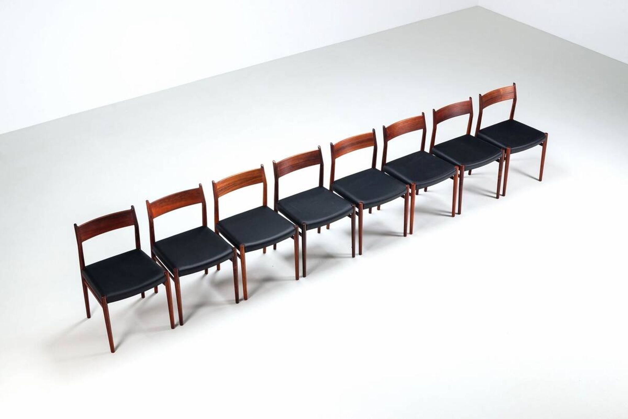 Arne Vodder model 418 dining chairs in rosewood Sibast Mobler Denmark 1960