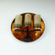 Mid century sconce wall lamp copper metal glass