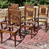 Suite of 6 mahogany chairs directoire