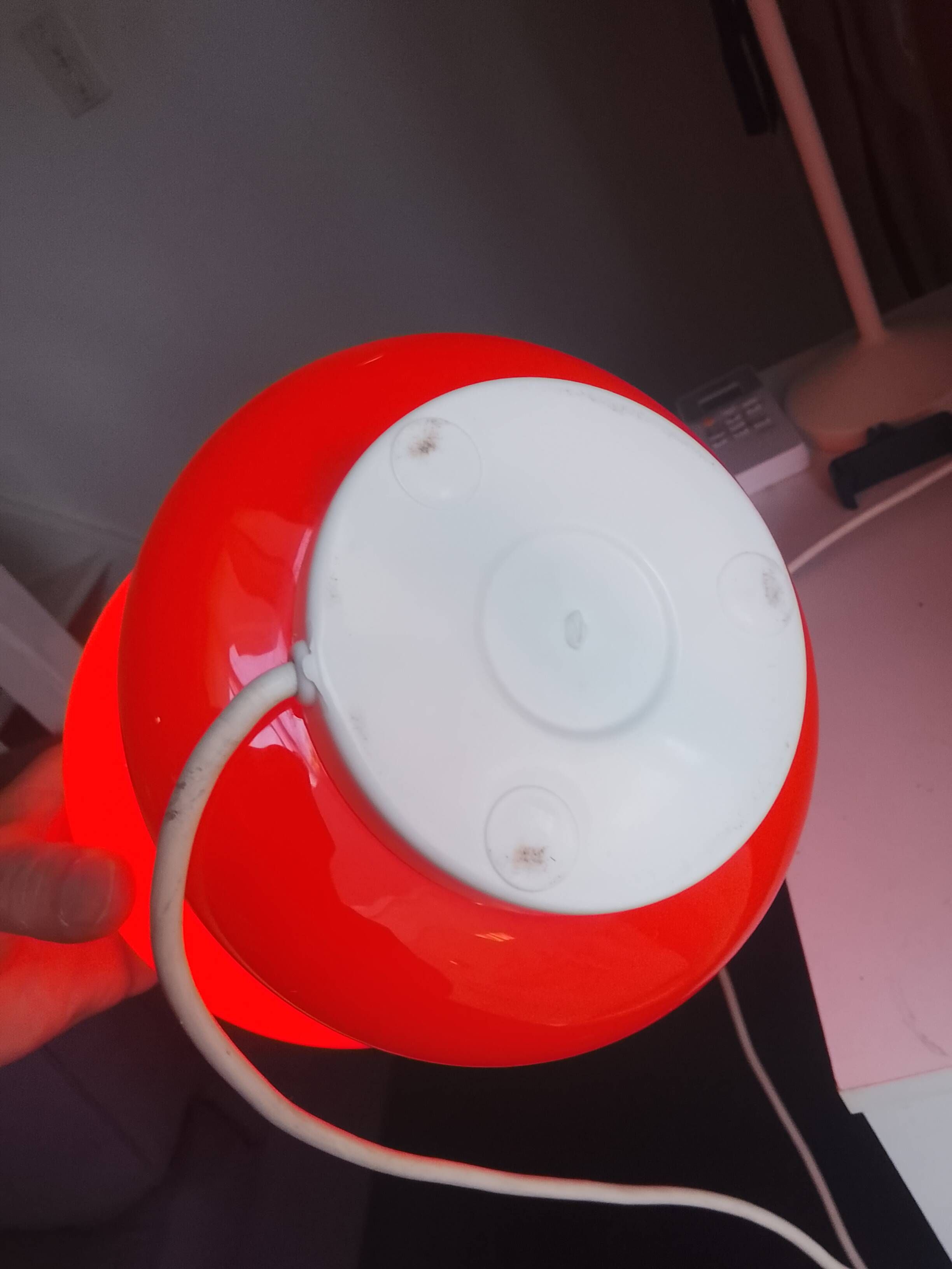 Lampe champignon space age en verre opalin