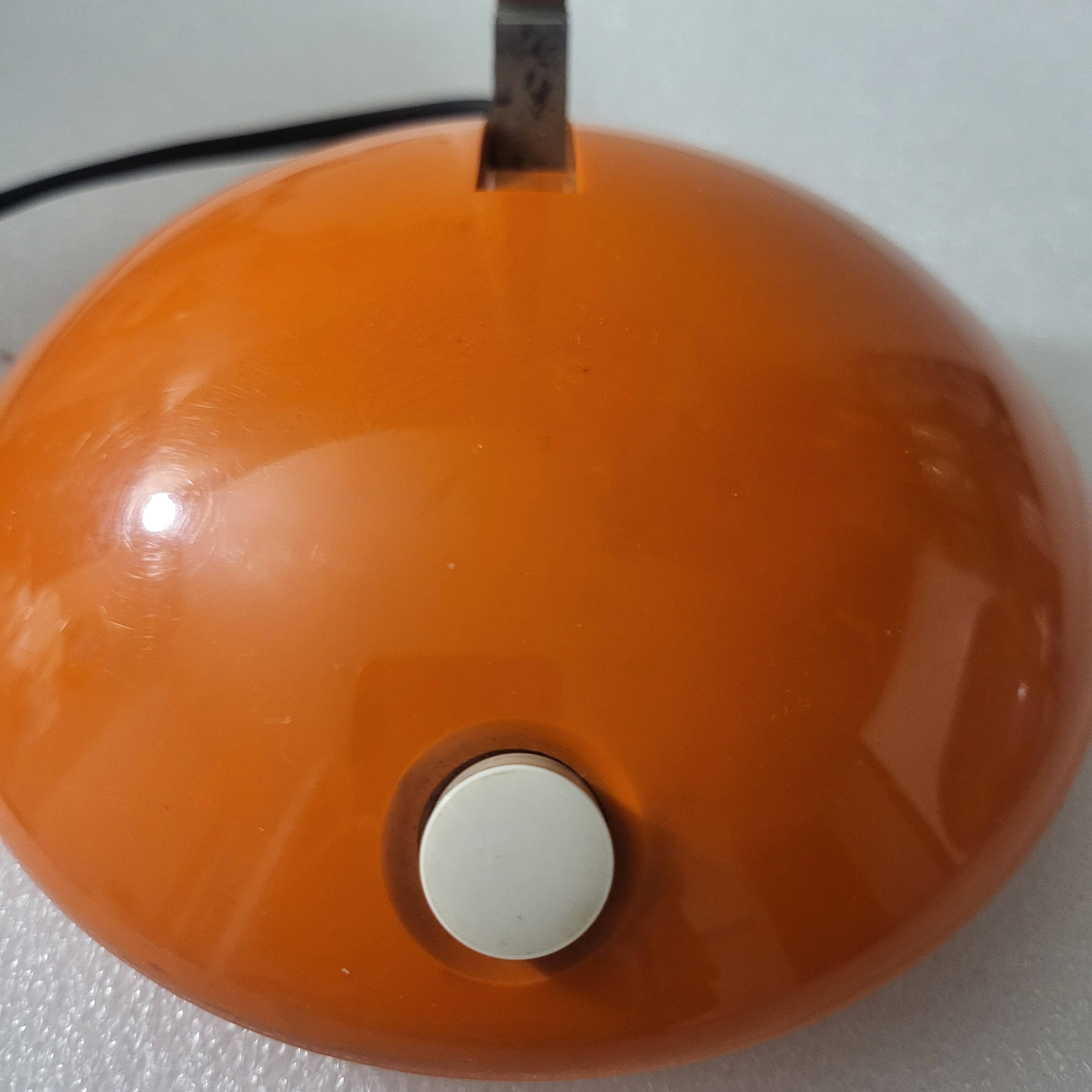 Orange eye ball lamp, space age, Eichoff, Germany, 1960-70