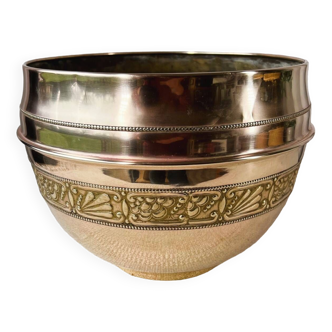 Large vintage brass planter
