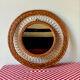 Miroir rond rotin 1950