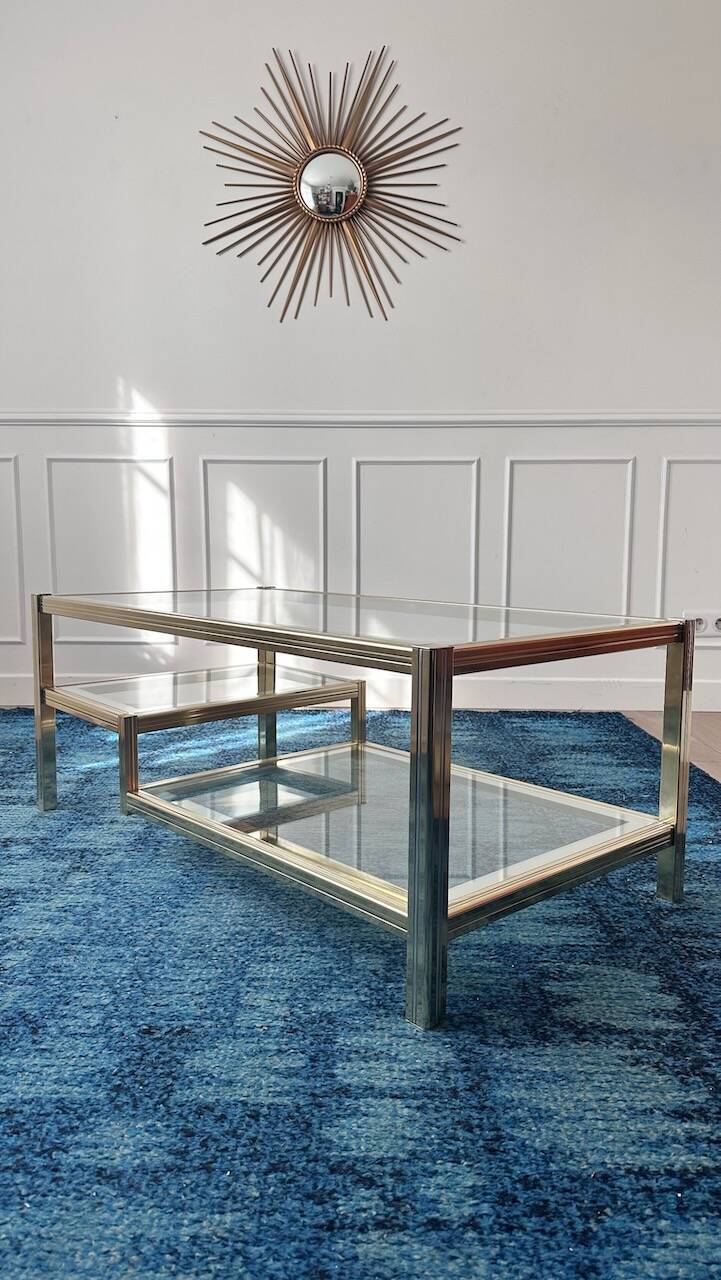 Vintage gold and silver coffee table