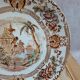 Antique plate Terre de fer Longwy Cyprus model – Japonese floral decoration