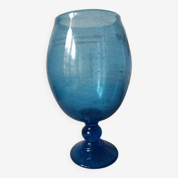 Photophore vase en verre soufflé de biot