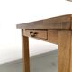Solid oak farmhouse table, square legs.