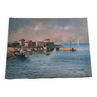 Old marine oil on canvas signed Joseph Nattero