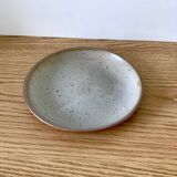 Assiette forme calot grès pyrité 21 cm vide poche bougie art de la table artisanal vintage rétro