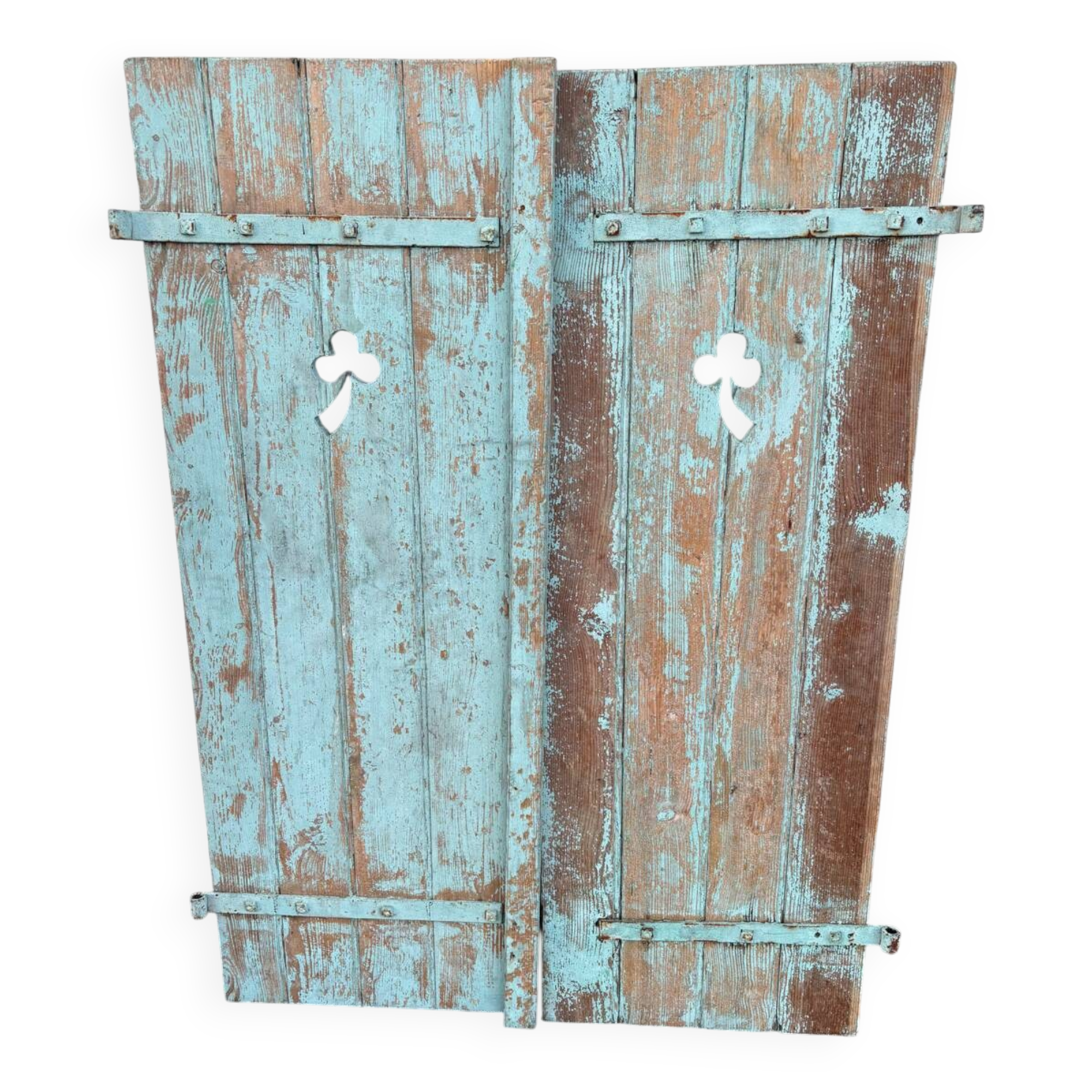 Pair of green wooden shutters